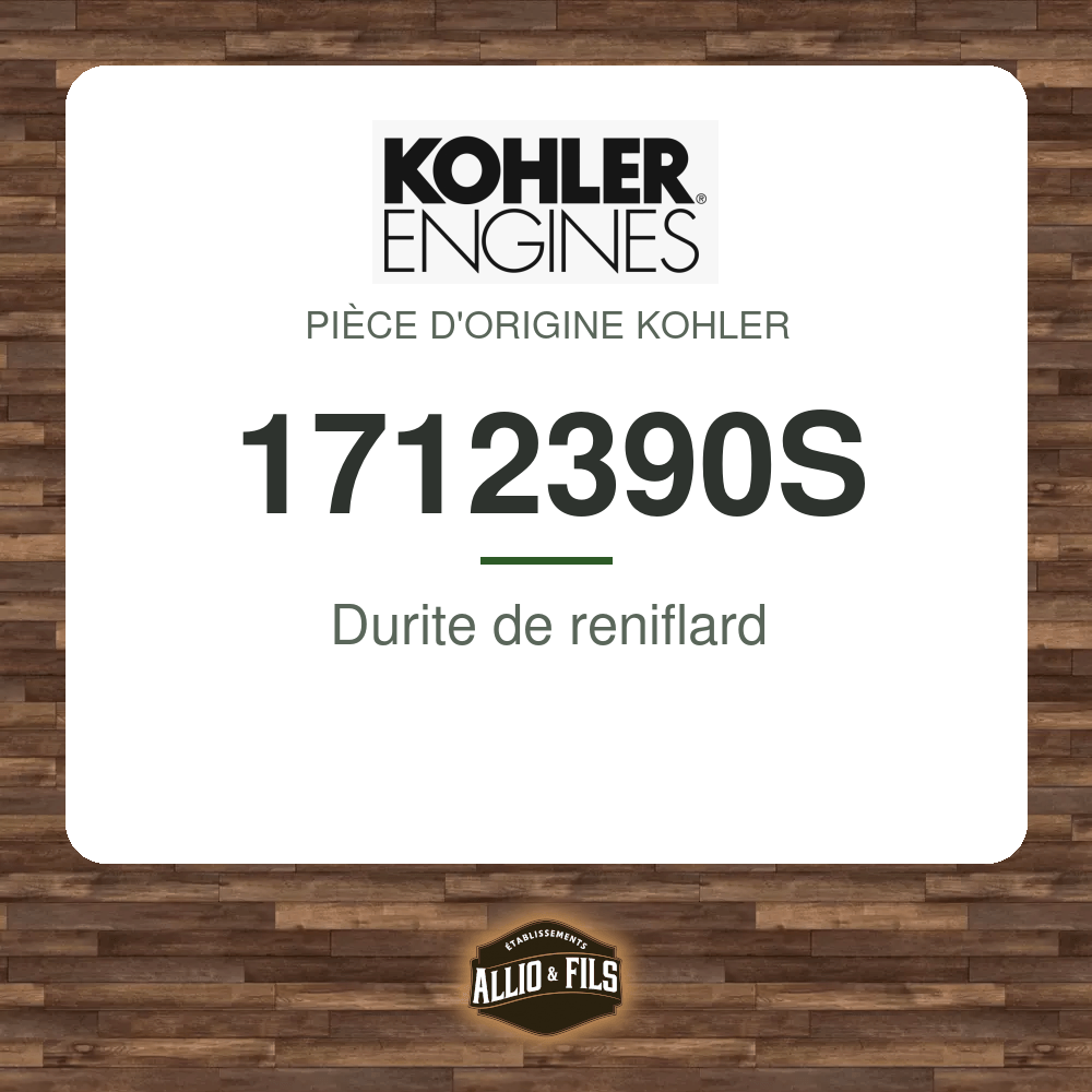 Durite de reniflard - Kohler 1712390S