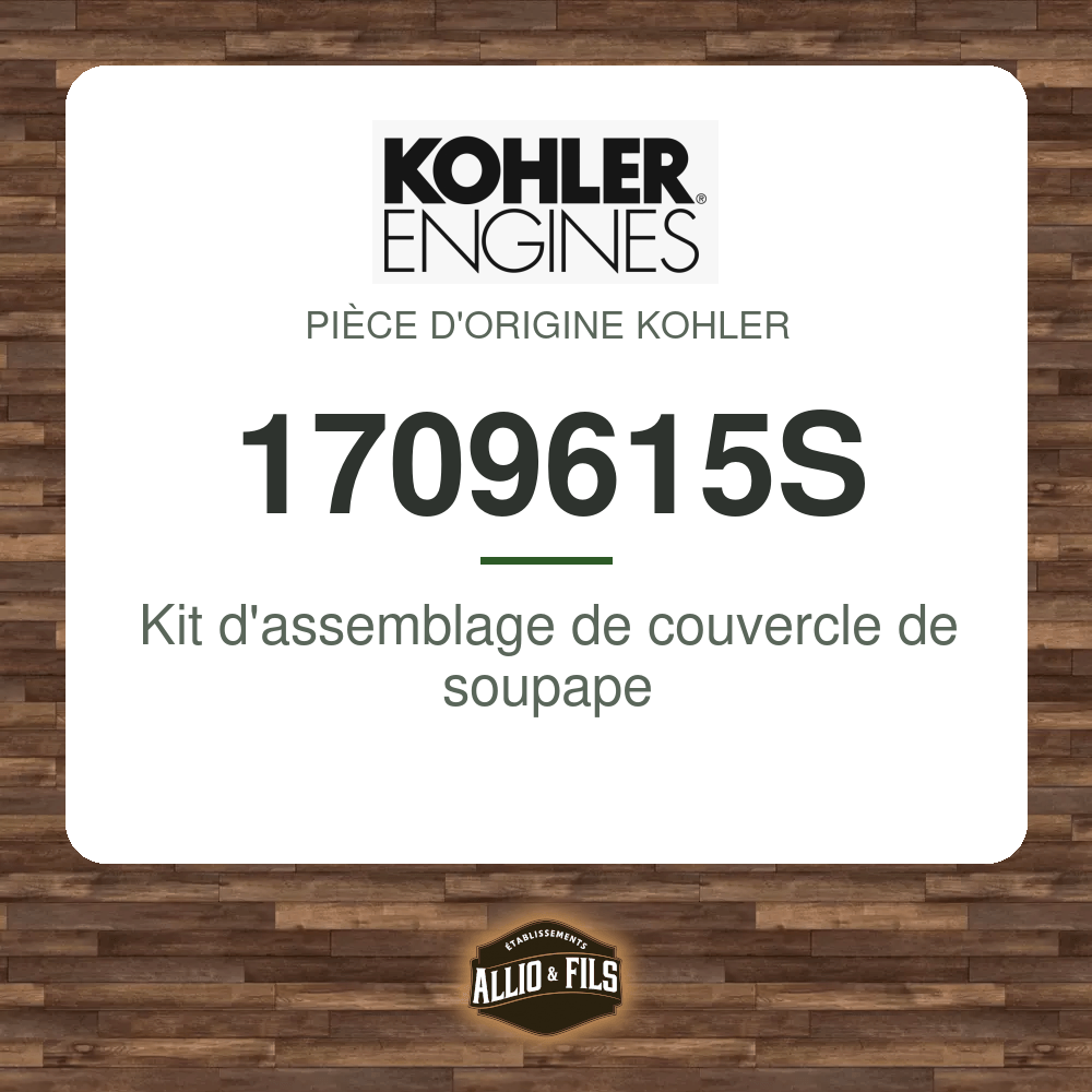Kit d'assemblage de couvercle de soupape - Kohler 1709615S