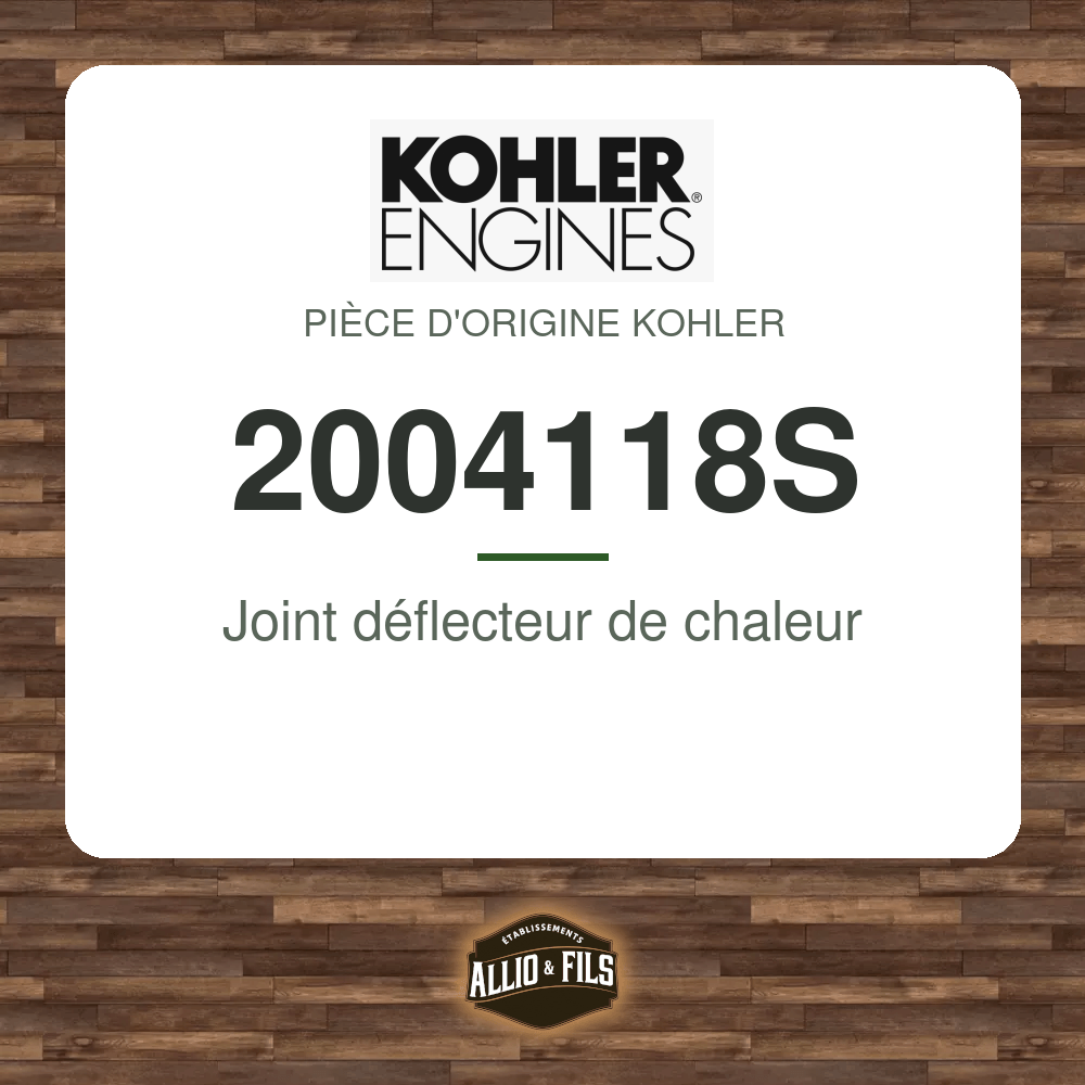 Joint déflecteur de chaleur - Kohler 2004118S