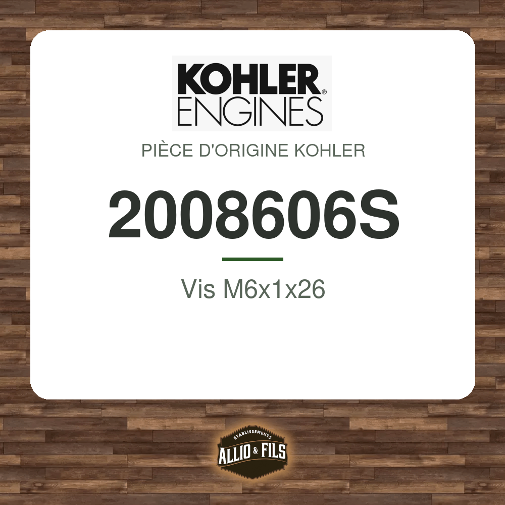 Vis M6x1x26 - Kohler 2008606S