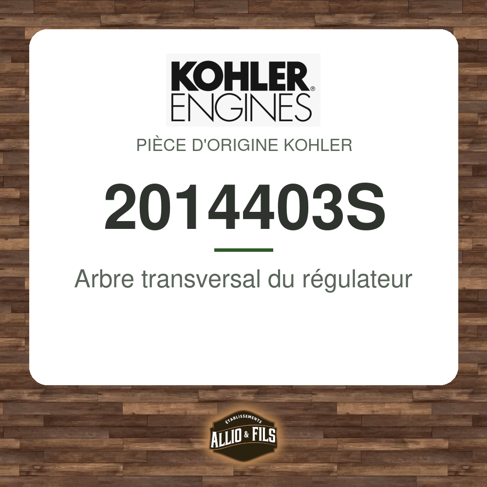 Arbre transversal du régulateur - Kohler 2014403S