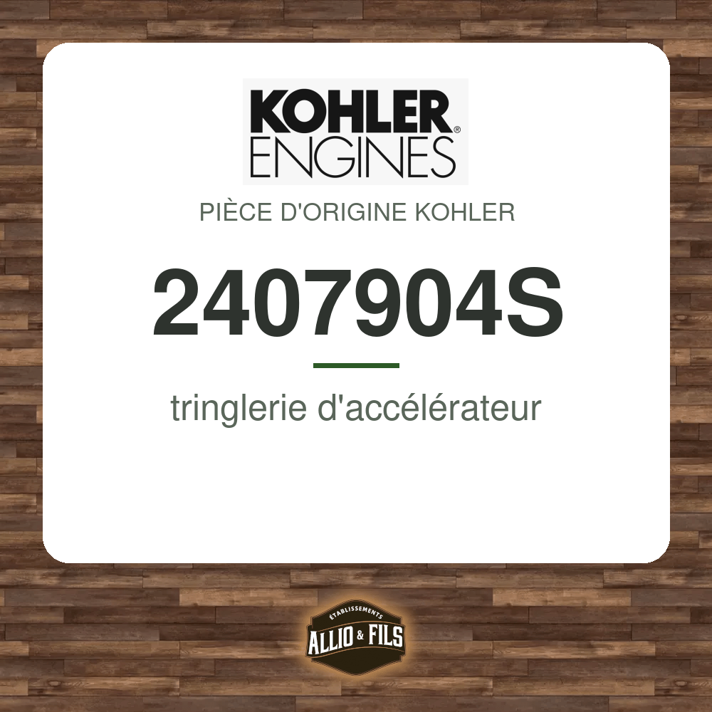 tringlerie d'accélérateur - Kohler 2407904S
