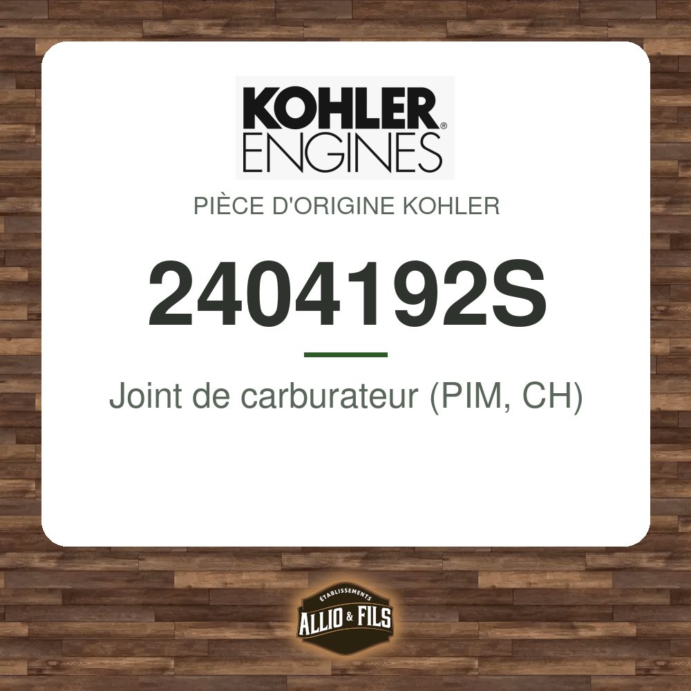 Joint de carburateur (PIM, CH) - Kohler 2404192S