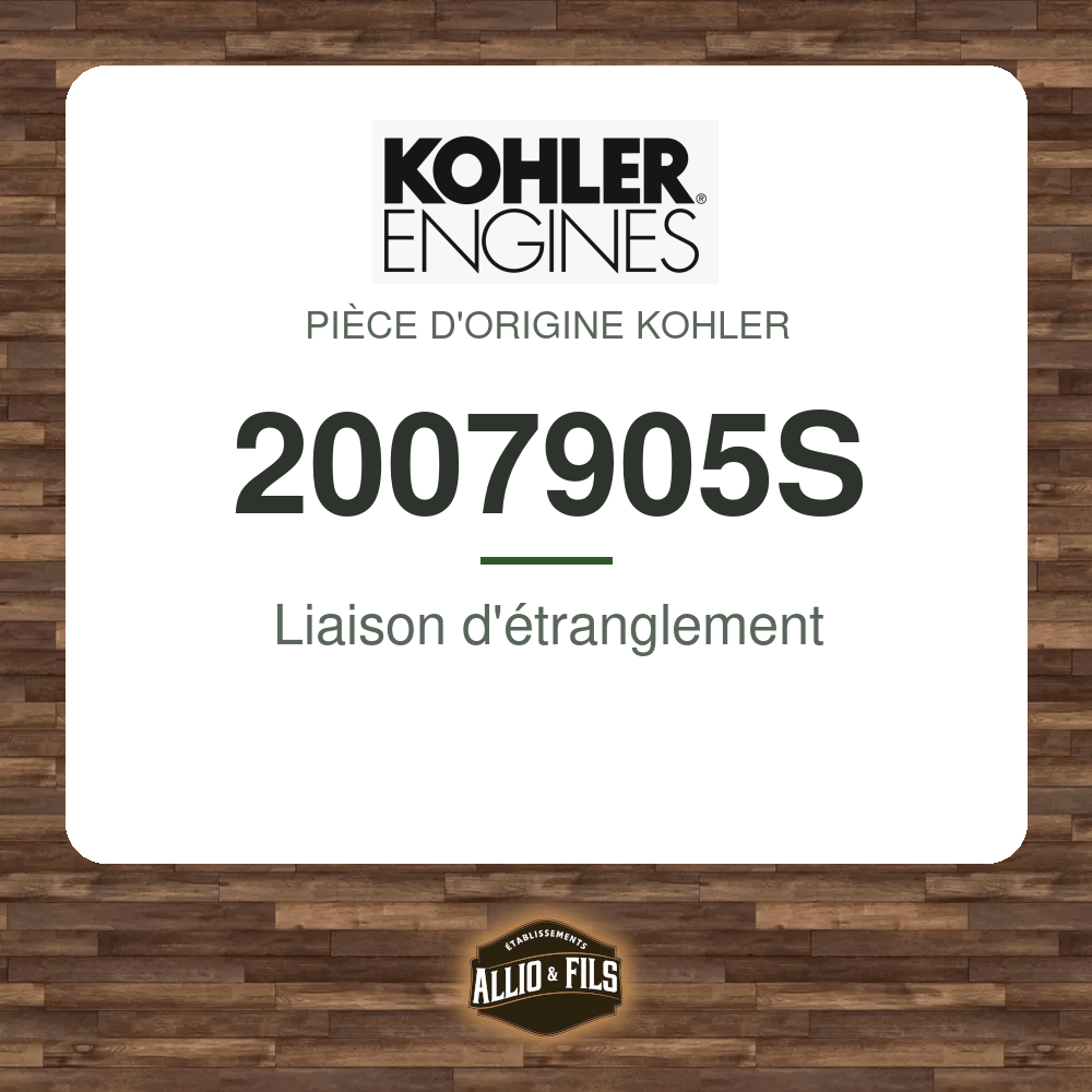 Liaison d'étranglement - Kohler 2007905S