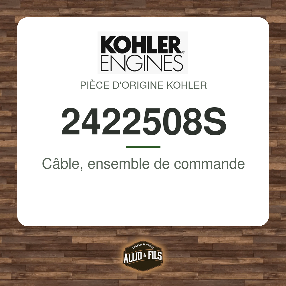 Câble, ensemble de commande - Kohler 2422508S