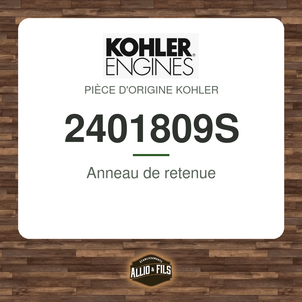 Anneau de retenue - Kohler 2401809S
