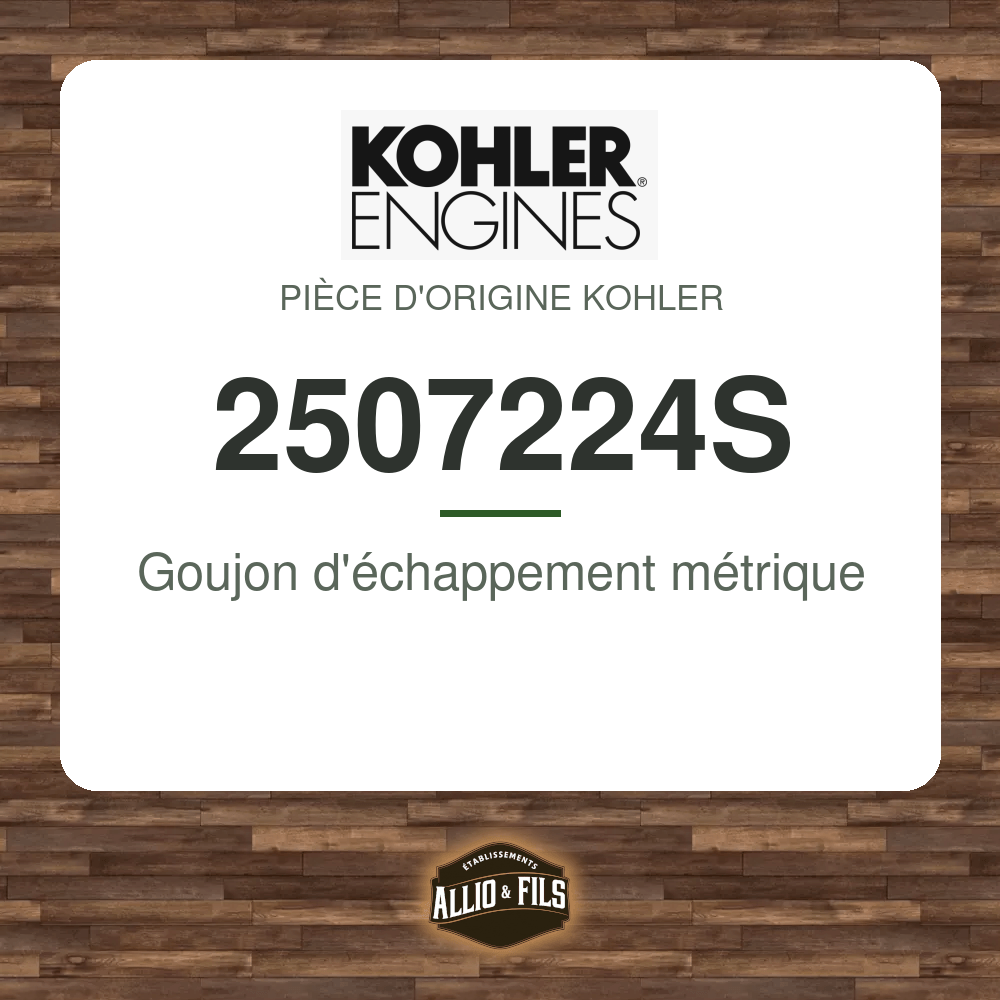 Goujon d'échappement métrique - Kohler 2507224S