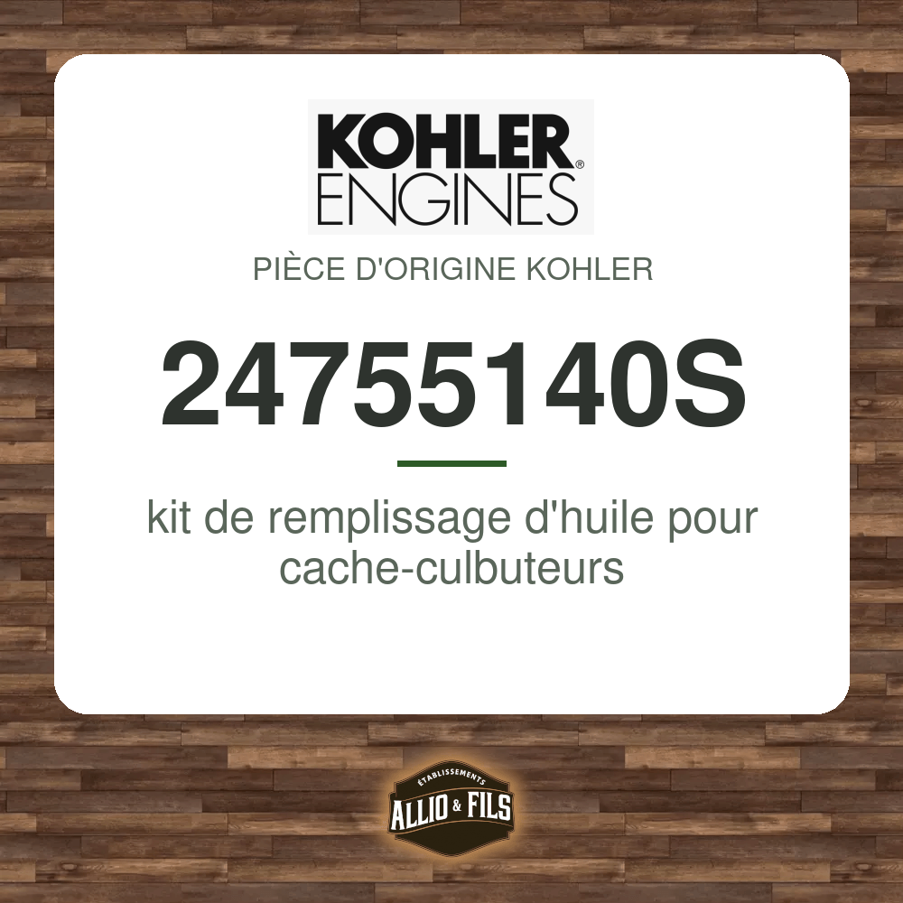 kit de remplissage d'huile pour cache-culbuteurs - Kohler 24755140S