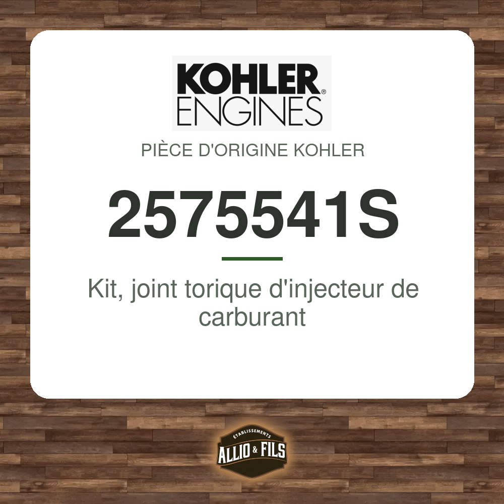 Kit, joint torique d'injecteur de carburant - Kohler 2575541S