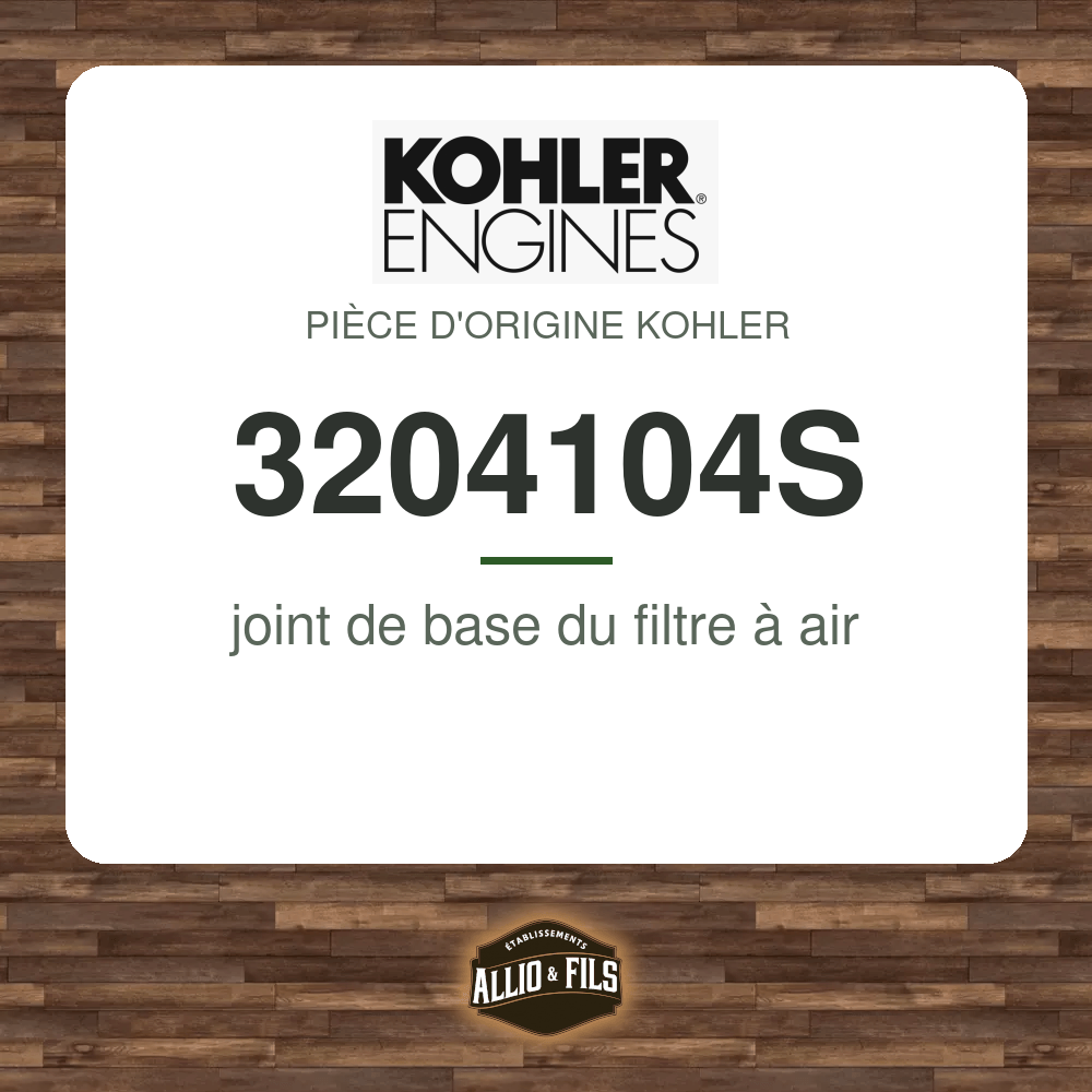 joint de base du filtre à air - Kohler 3204104S