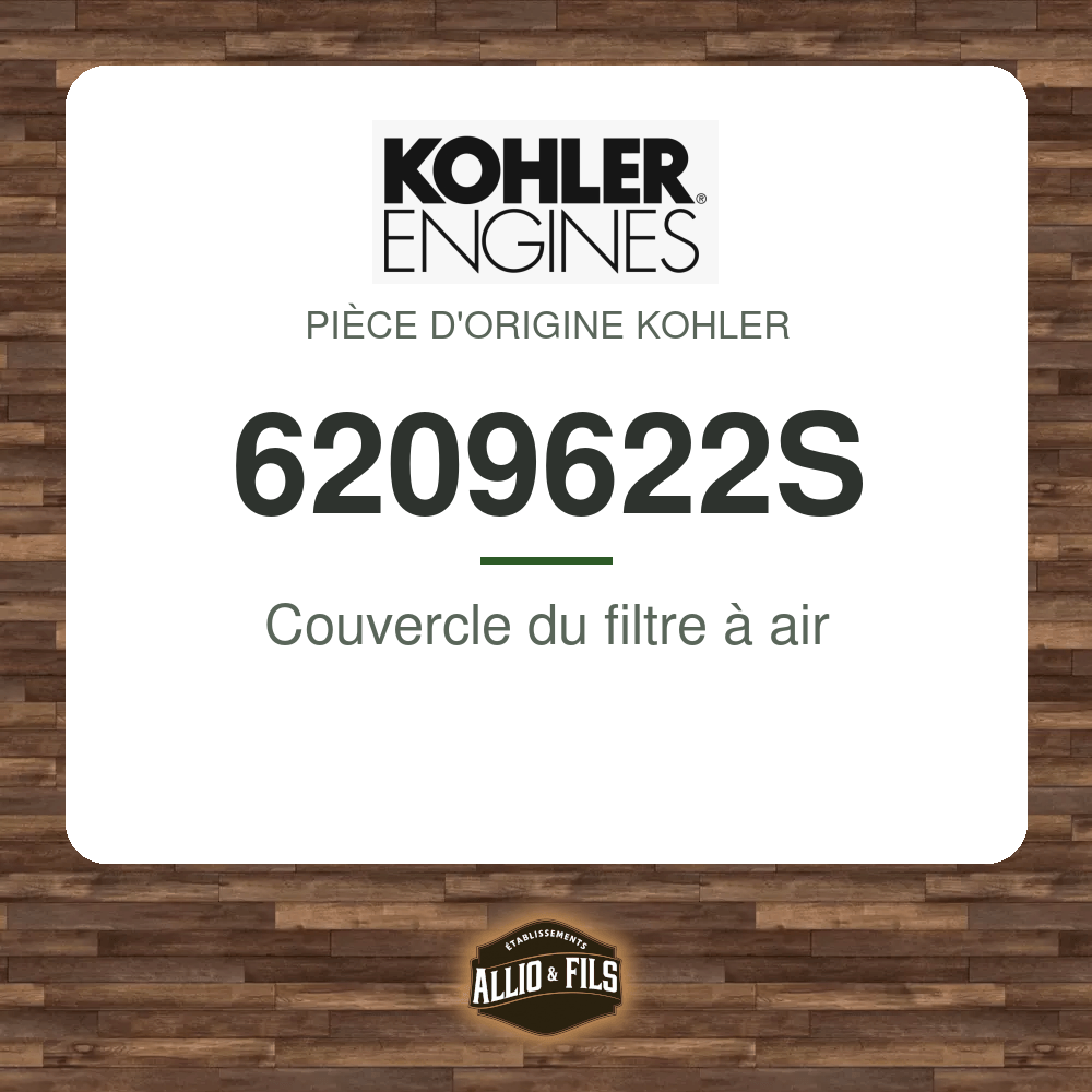 Couvercle du filtre à air - Kohler 6209622S