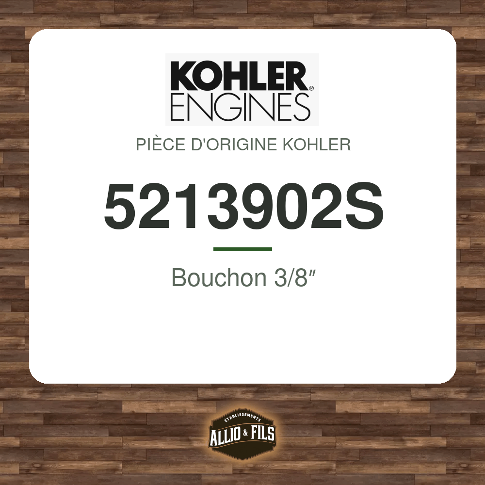 Bouchon 3/8″ - Kohler 5213902S