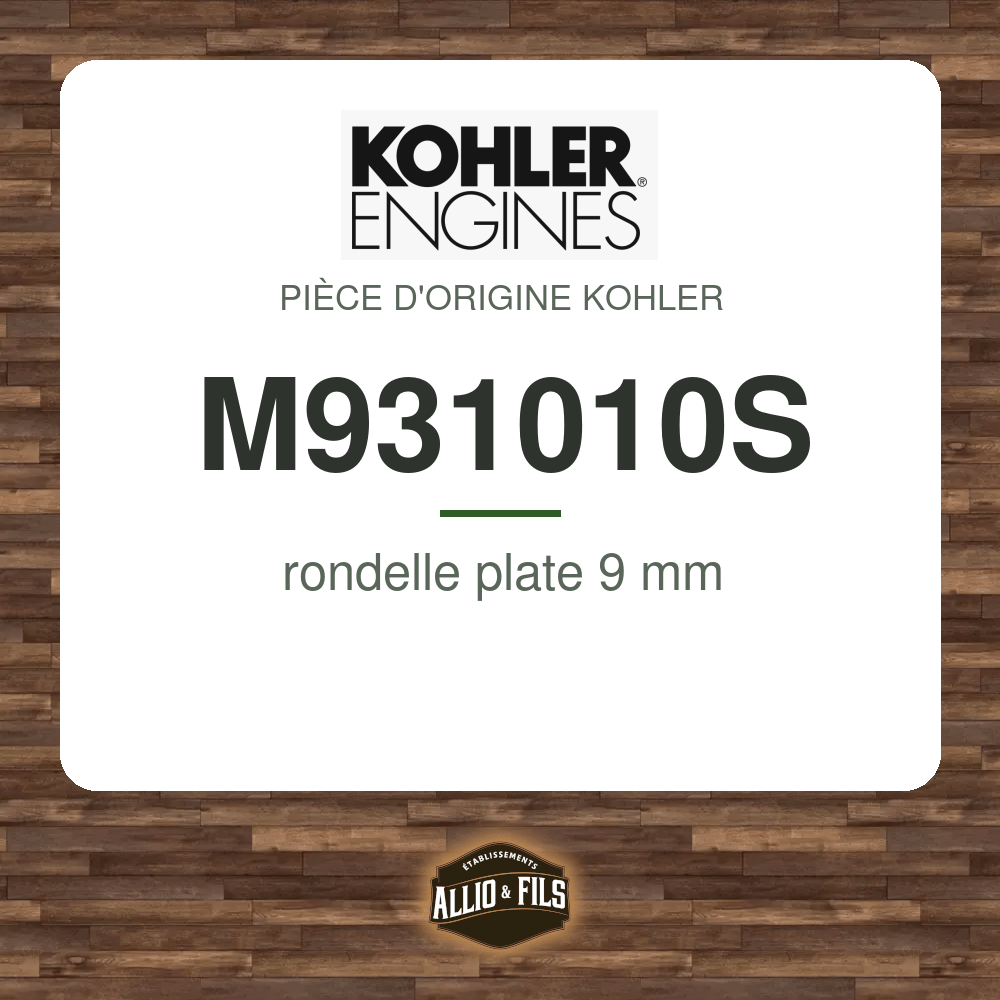 rondelle plate 9 mm - Kohler M931010S