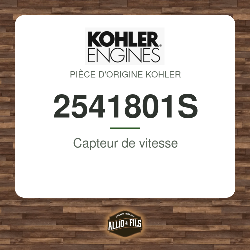 Capteur de vitesse - Kohler 2541801S