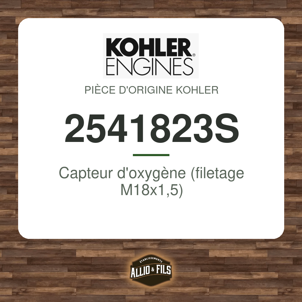 Capteur d'oxygène (filetage M18x1,5) - Kohler 2541823S
