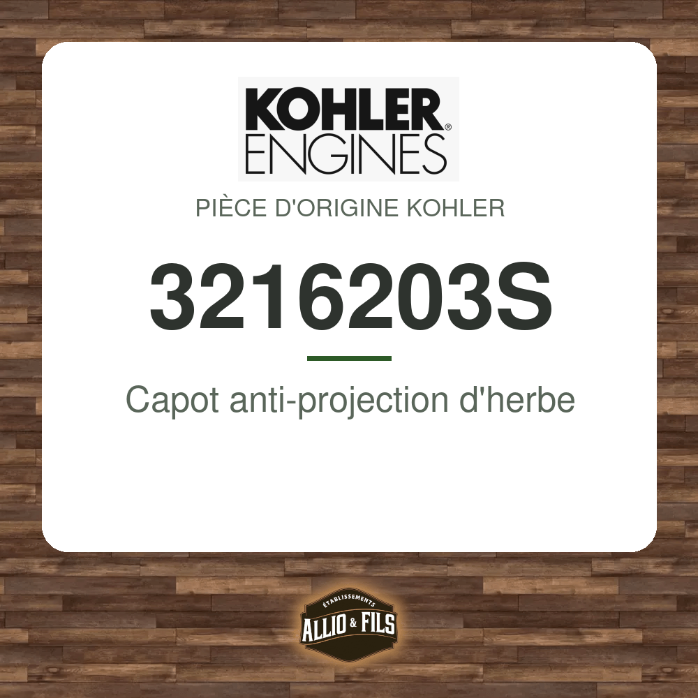 Capot anti-projection d'herbe - Kohler 3216203S