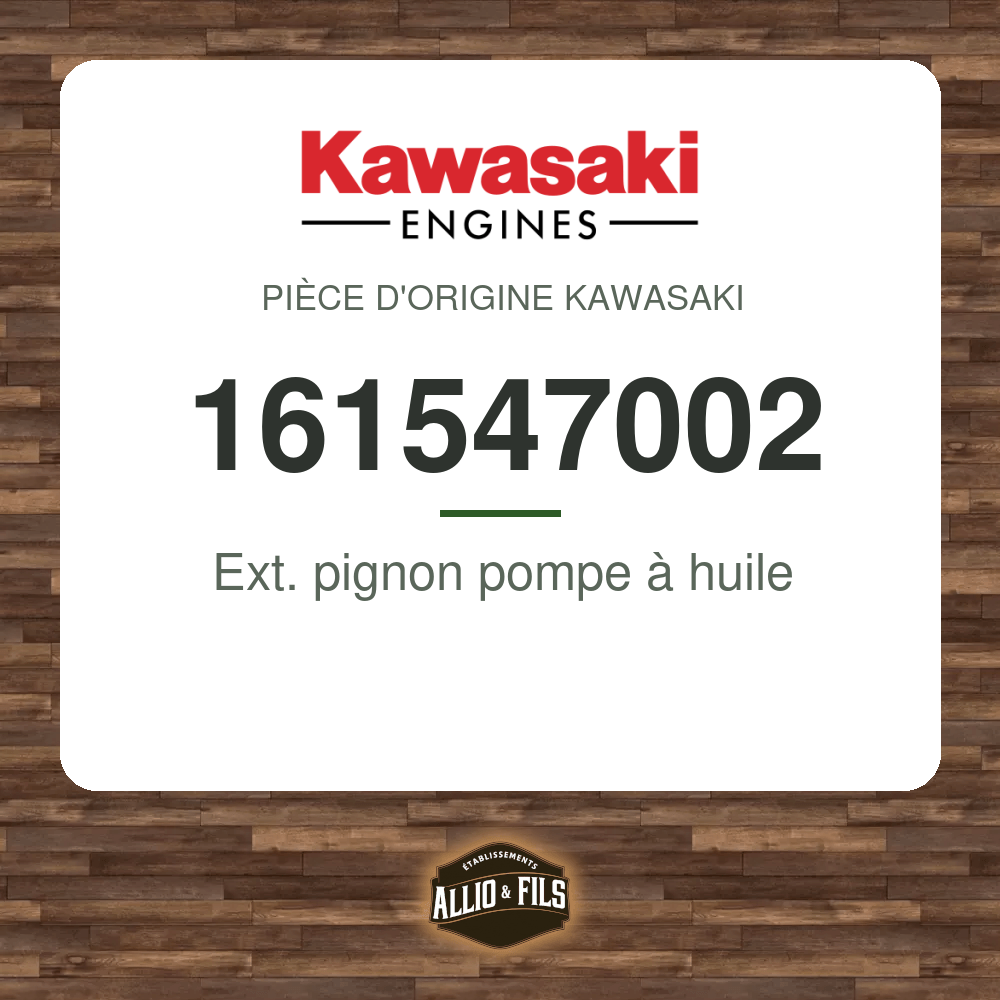 Ext. pignon pompe à huile - Kawasaki 161547002