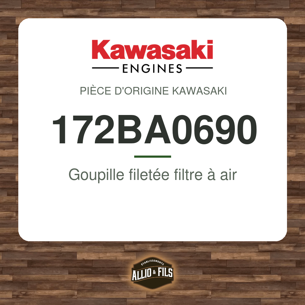 Goupille filetée filtre à air - Kawasaki 172BA0690
