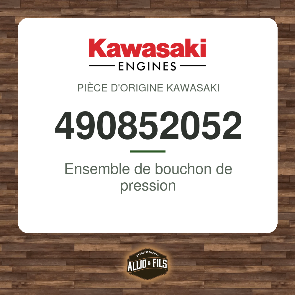 Ensemble de bouchon de pression - Kawasaki 490852052