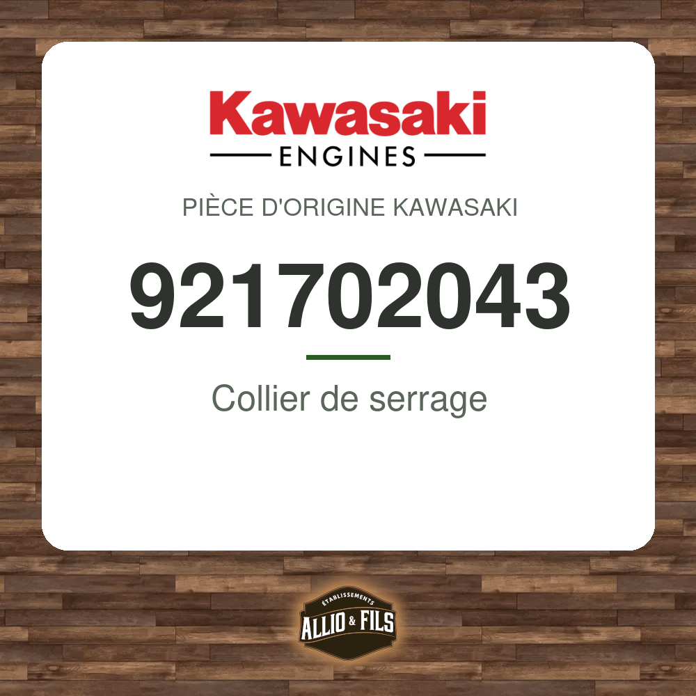 Collier de serrage - Kawasaki 921702043