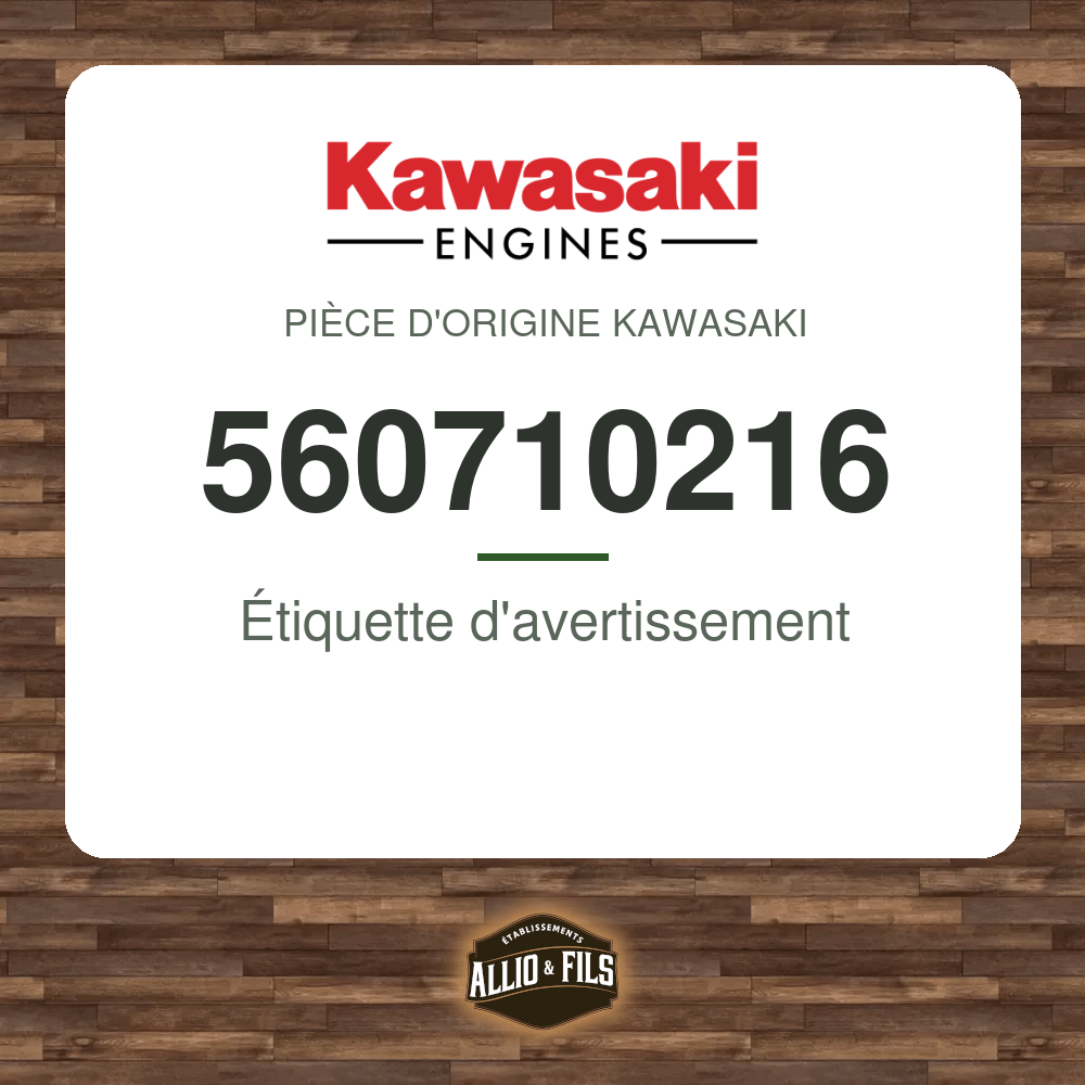 Étiquette d'avertissement - Kawasaki 560710216