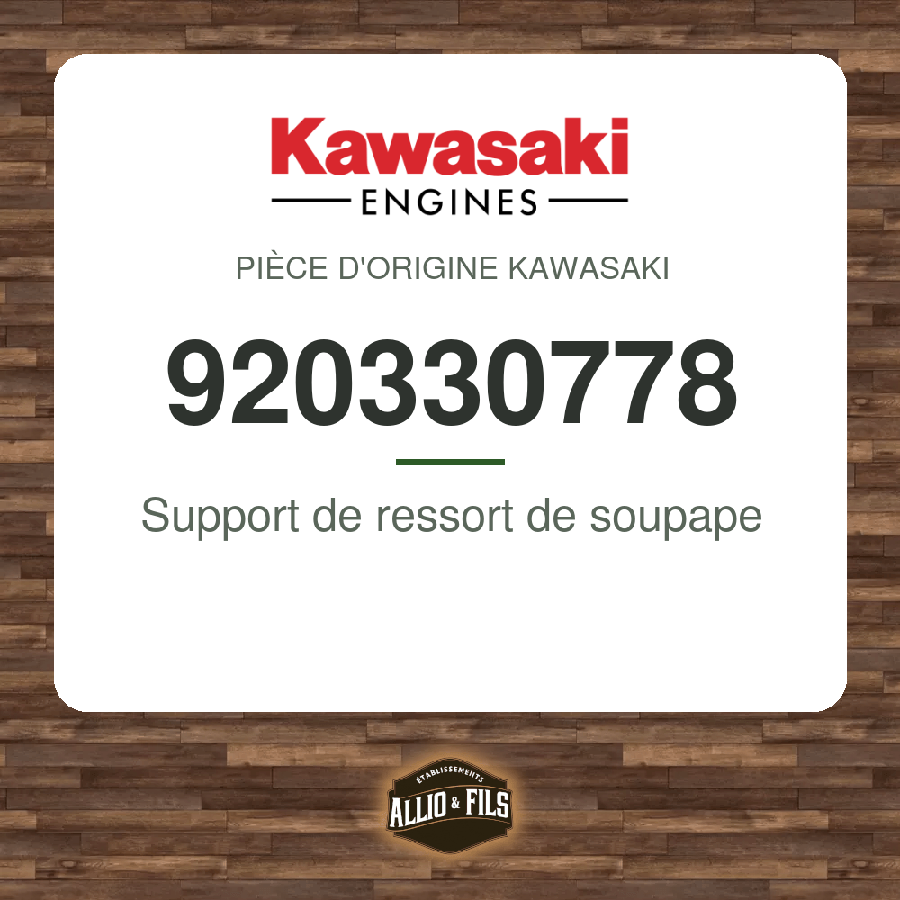Support de ressort de soupape - Kawasaki 920330778