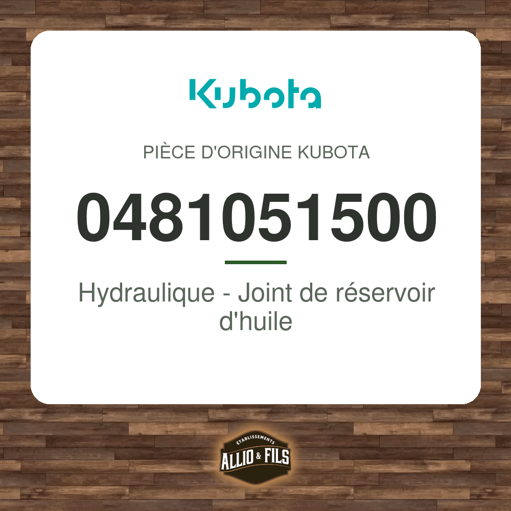 Hydraulique - Joint de réservoir d'huile - Kubota 0481051500