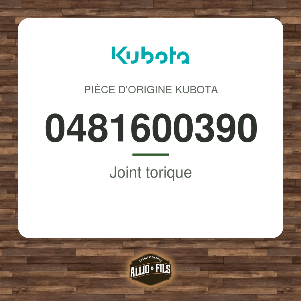 Joint torique - Kubota 0481600390
