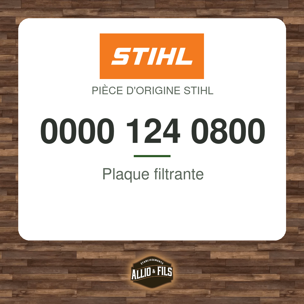 Plaque filtrante - Stihl 0000 124 0800