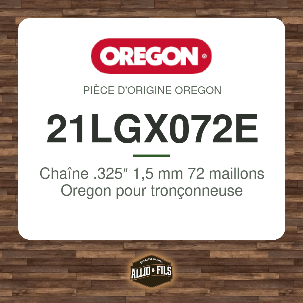 Chaîne .325″ 1,5 mm 72 maillons Oregon pour tronçonneuse - 21LGX072E