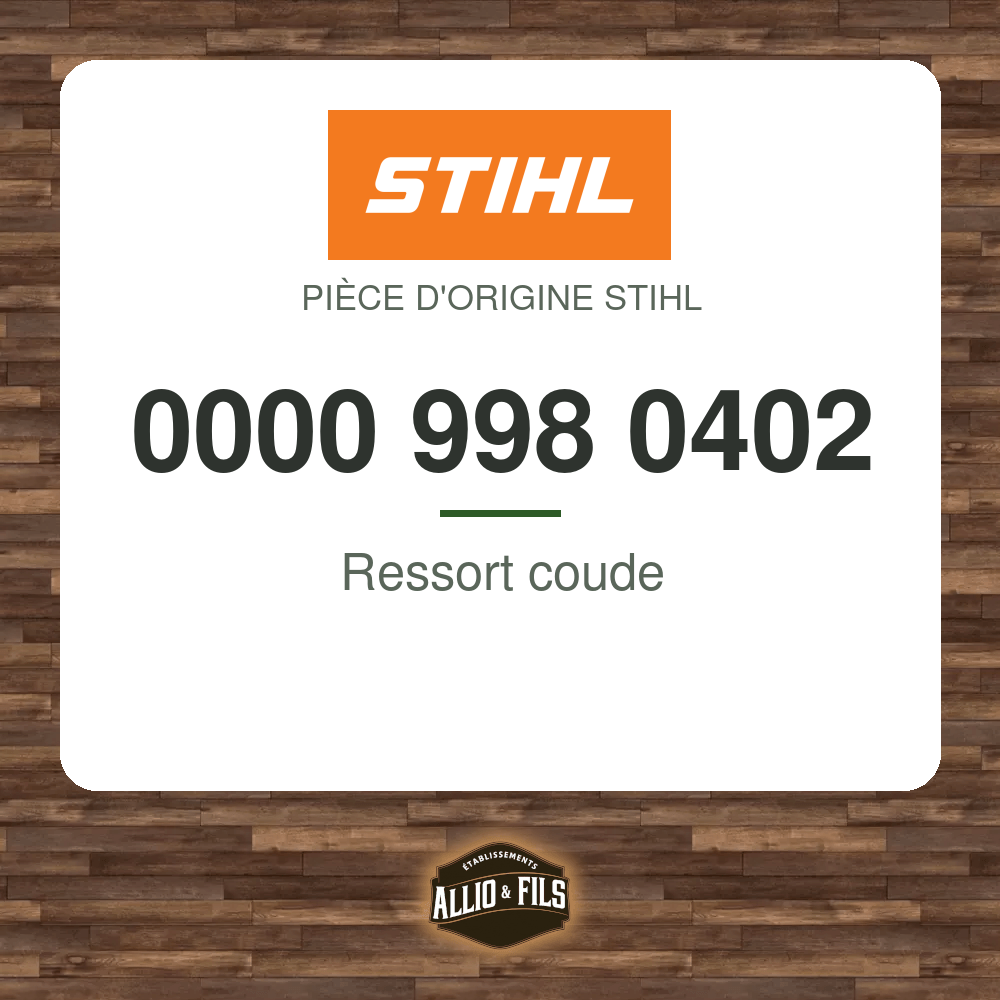 Ressort coude - Stihl 0000 998 0402