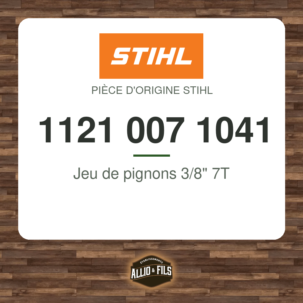 Jeu de pignons 3/8" 7T - Stihl 1121 007 1041
