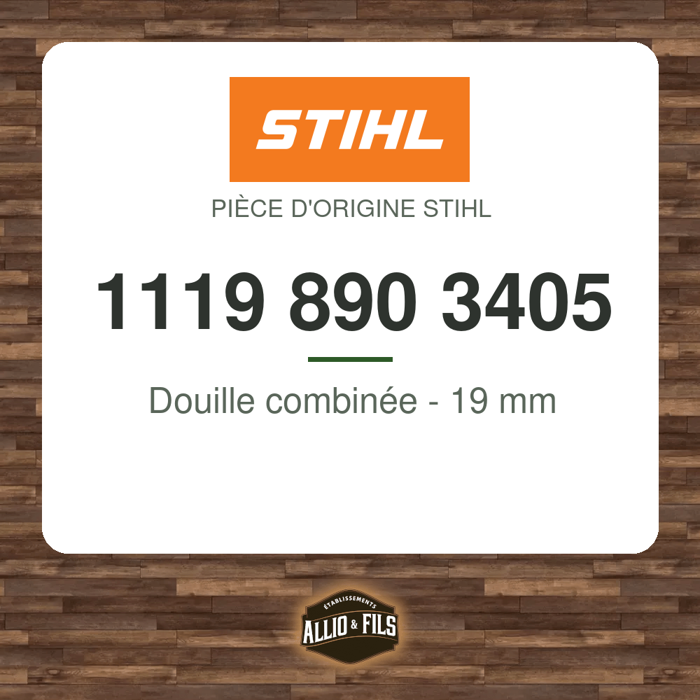 Douille combinée - 19 mm - Stihl 1119 890 3405