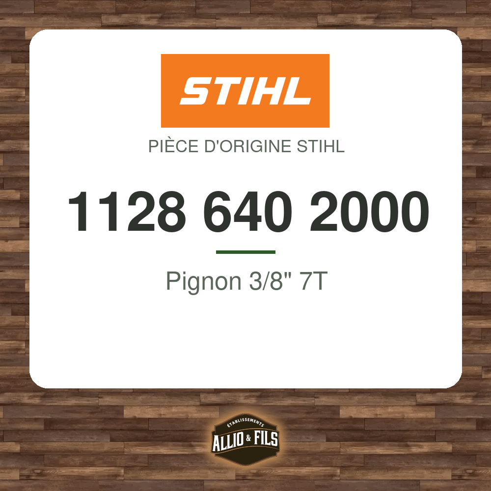 Pignon 3/8" 7T - Stihl 1128 640 2000