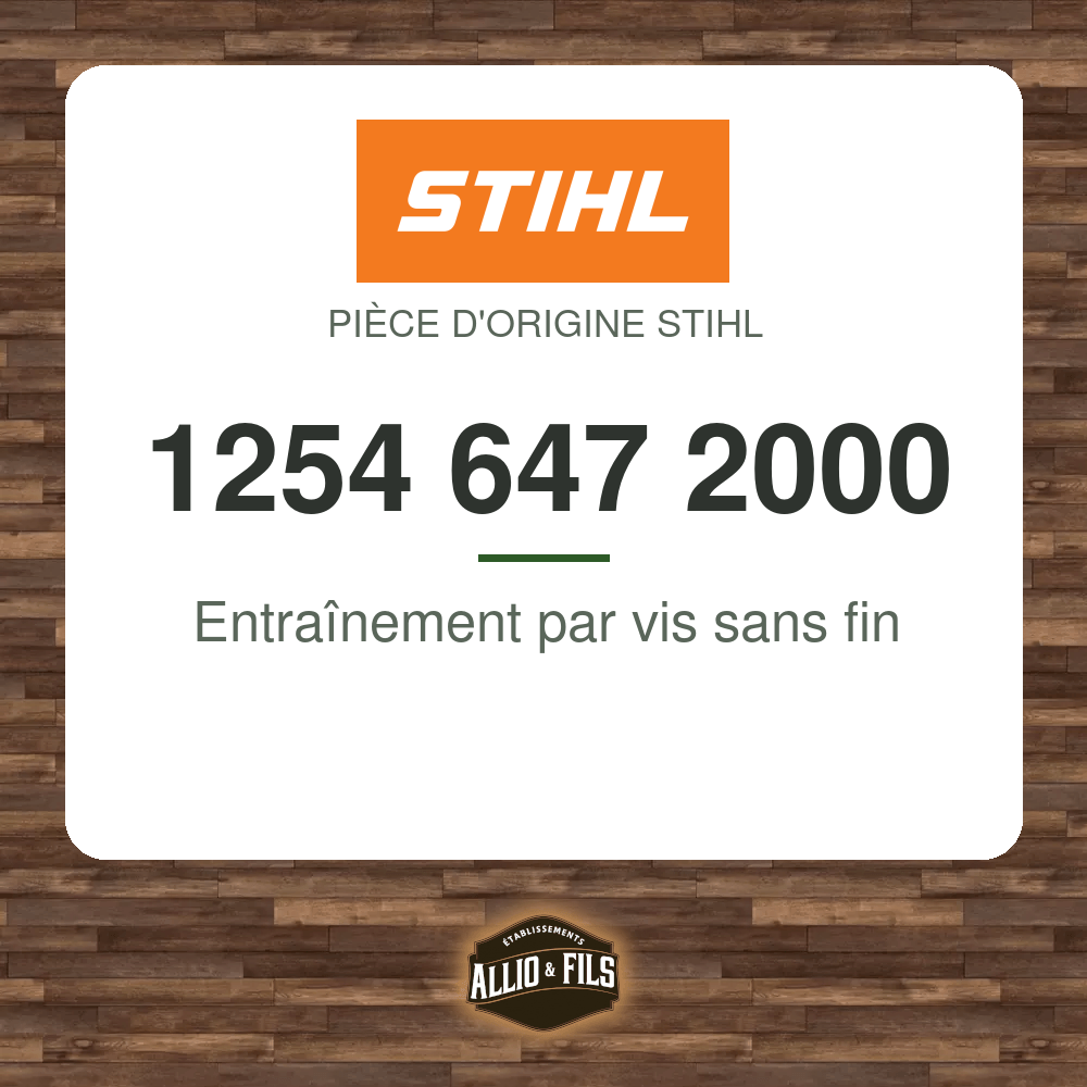 Entraînement par vis sans fin - Stihl 1254 647 2000