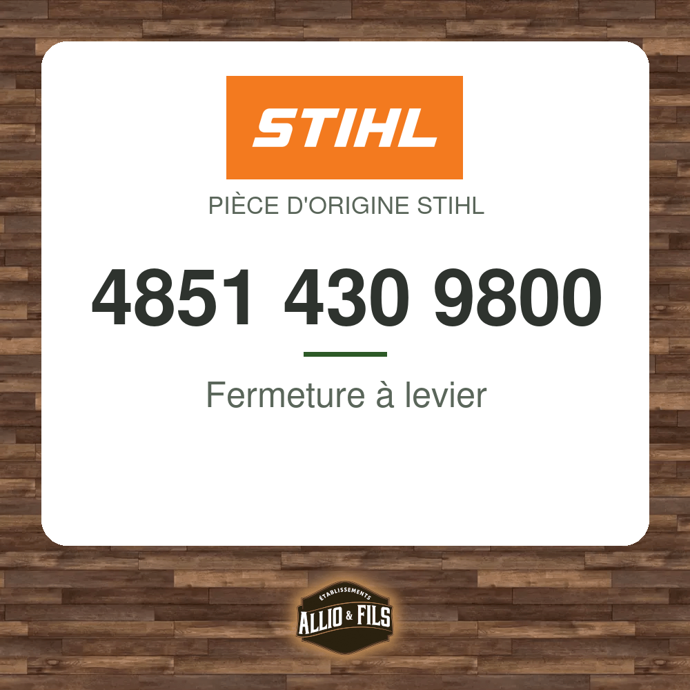 Fermeture à levier - Stihl 4851 430 9800
