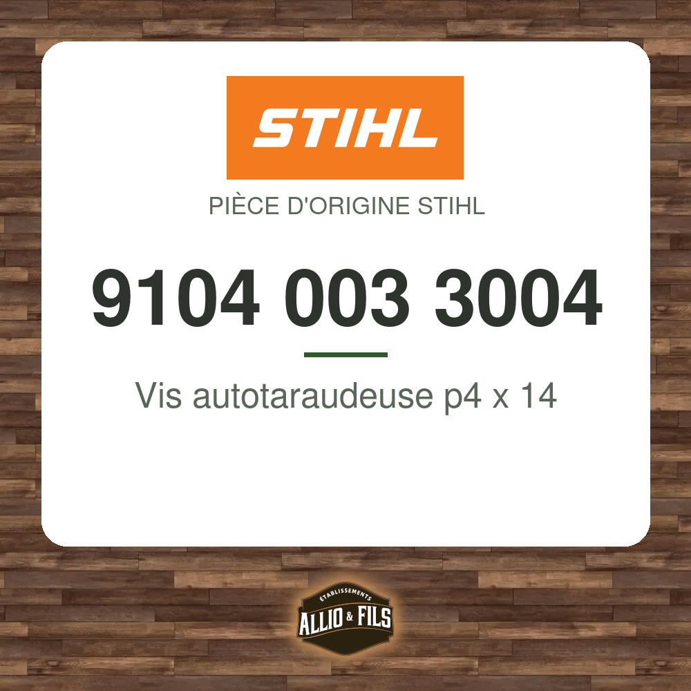 Vis autotaraudeuse p4 x 14 - Stihl 9104 003 3004