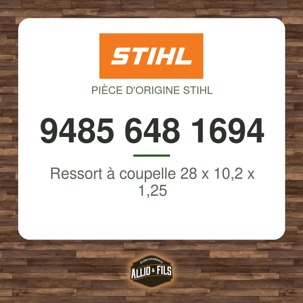 Ressort à coupelle 28 x 10,2 x 1,25 - Stihl 9485 648 1694