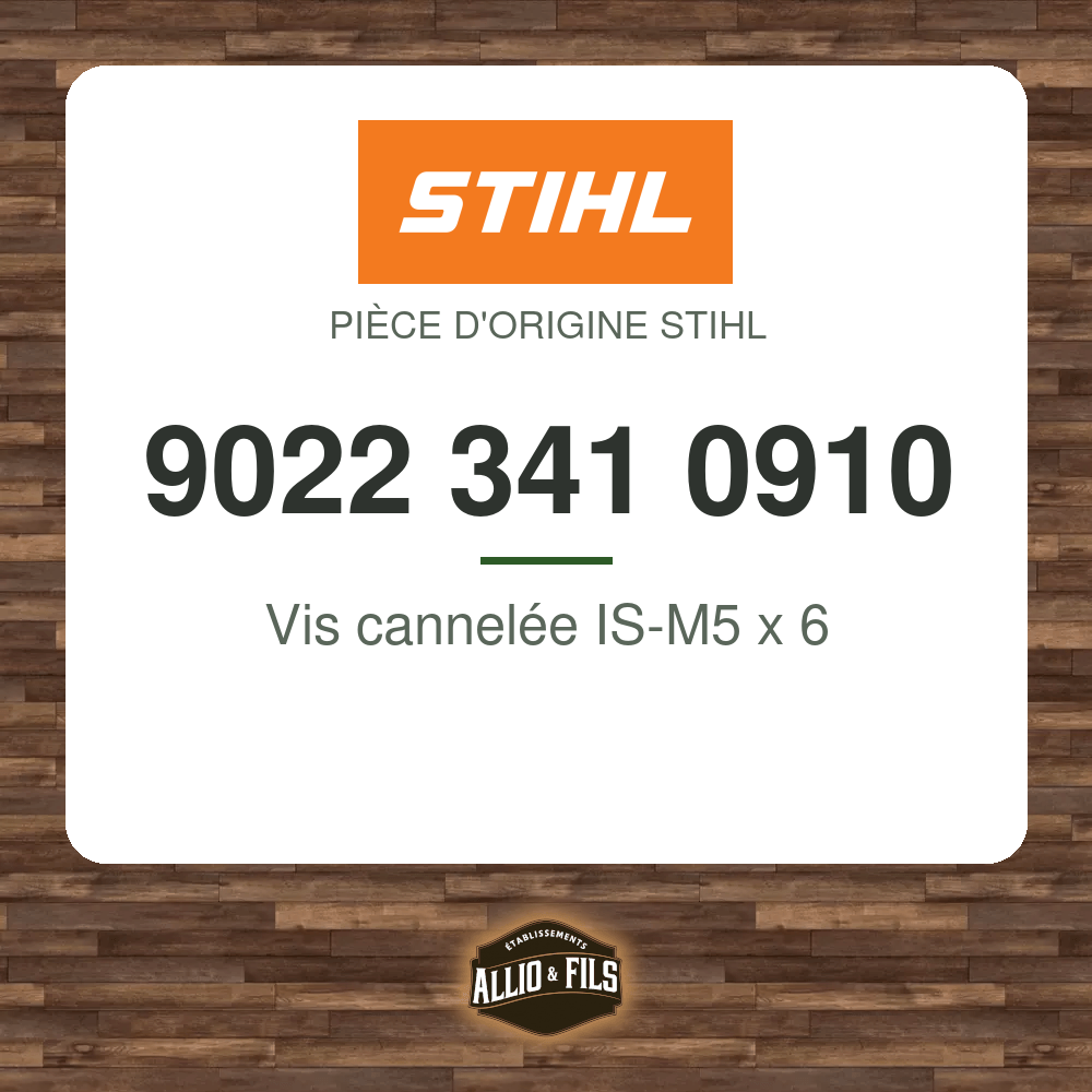 Vis cannelée IS-M5 x 6 - Stihl 9022 341 0910