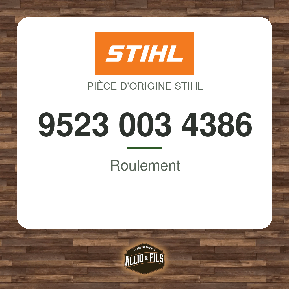 Roulement - Stihl 9523 003 4386