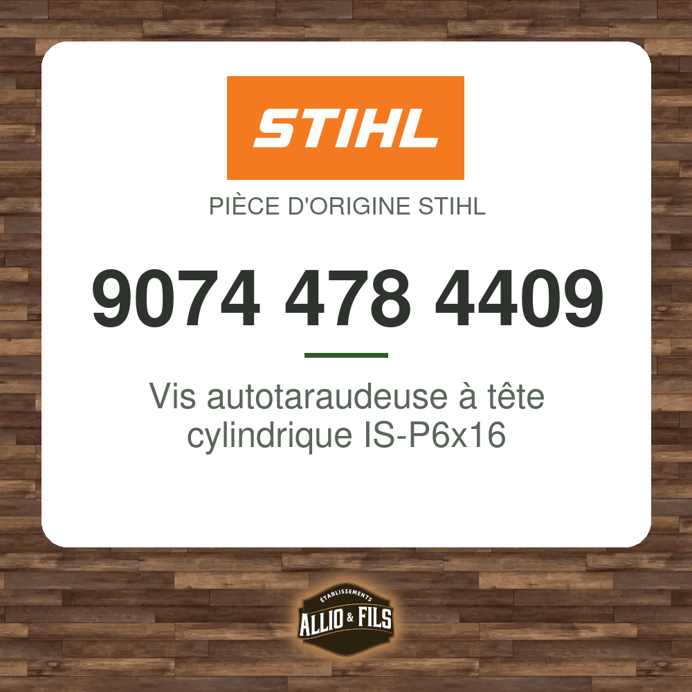 Vis autotaraudeuse à tête cylindrique IS-P6x16 - Stihl 9074 478 4409