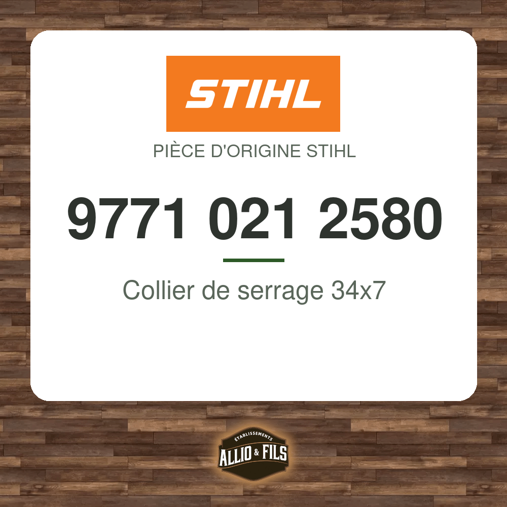 Collier de serrage 34x7 - Stihl 9771 021 2580