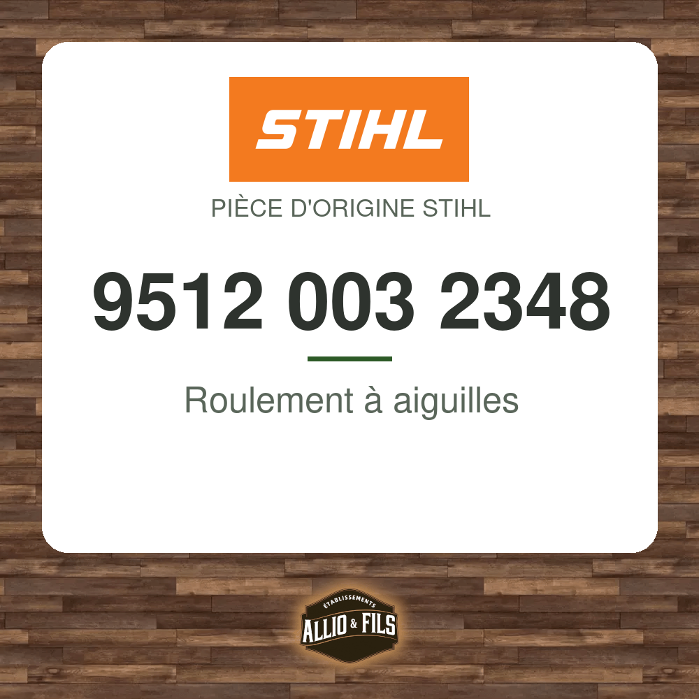 Roulement à aiguilles - Stihl 9512 003 2348