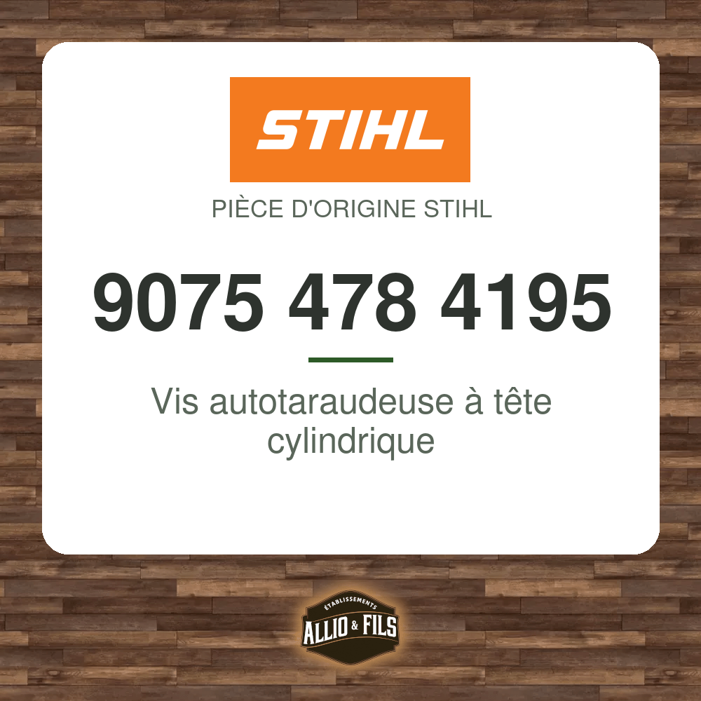 Vis autotaraudeuse à tête cylindrique - Stihl 9075 478 4195
