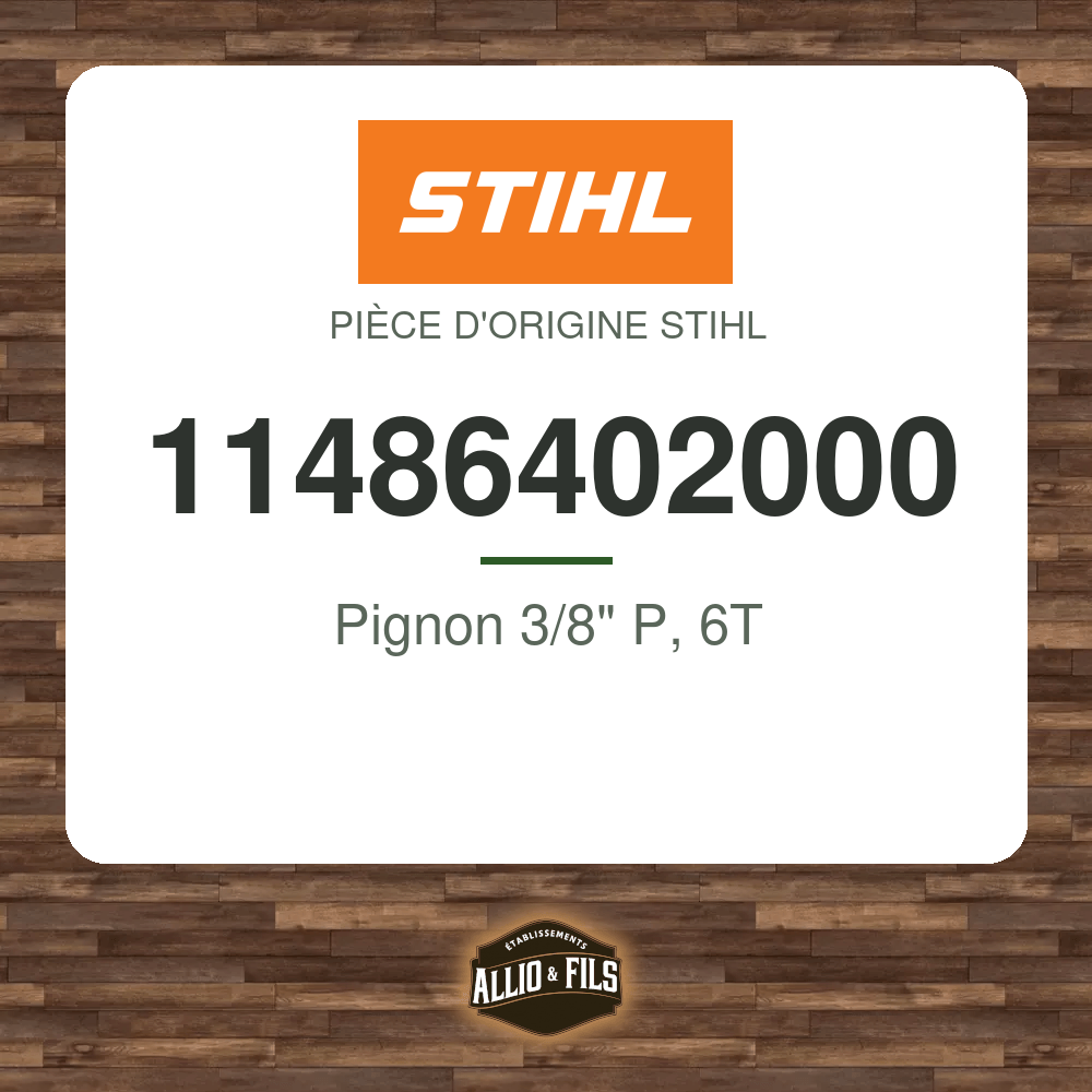 Pignon 3/8" P, 6T - Stihl 11486402000
