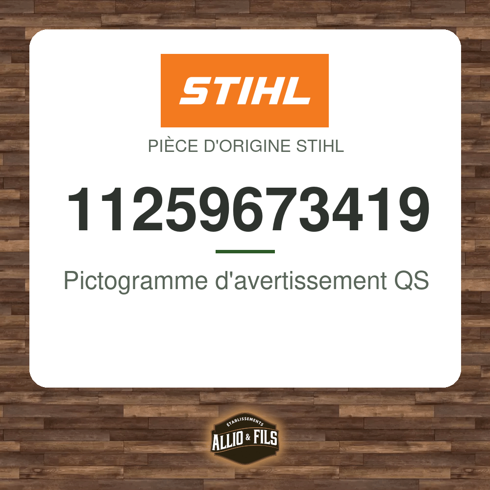 Pictogramme d'avertissement QS - Stihl 11259673419