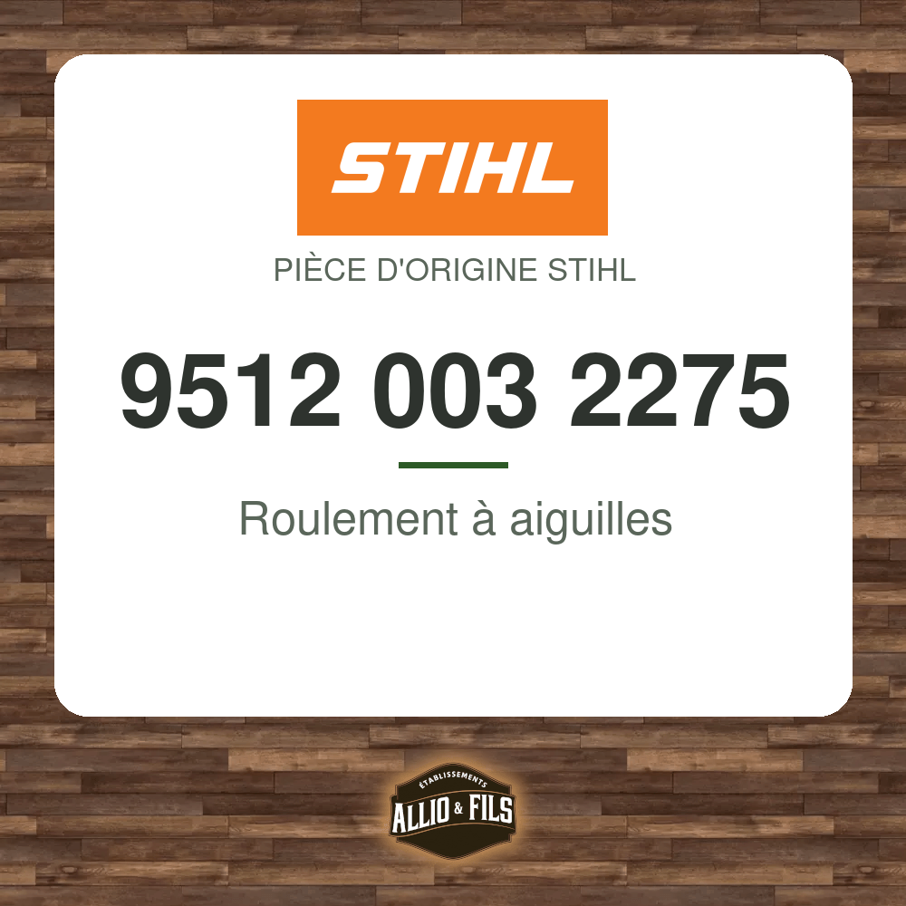 Roulement à aiguilles - Stihl 9512 003 2275