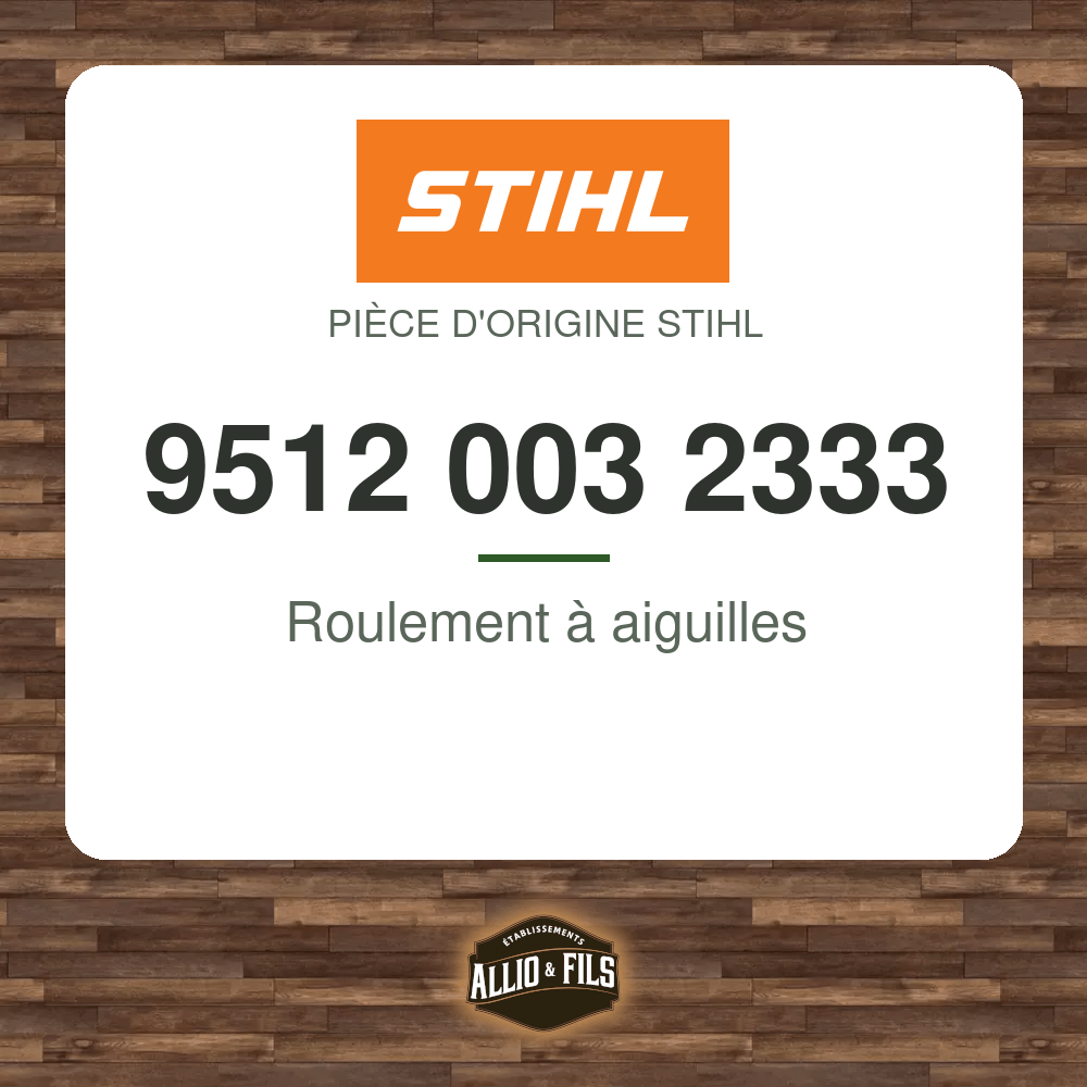 Roulement à aiguilles - Stihl 9512 003 2333