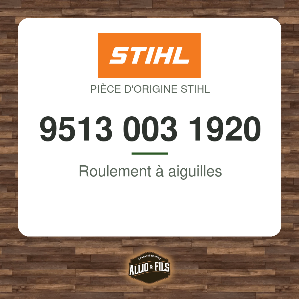 Roulement à aiguilles - Stihl 9513 003 1920