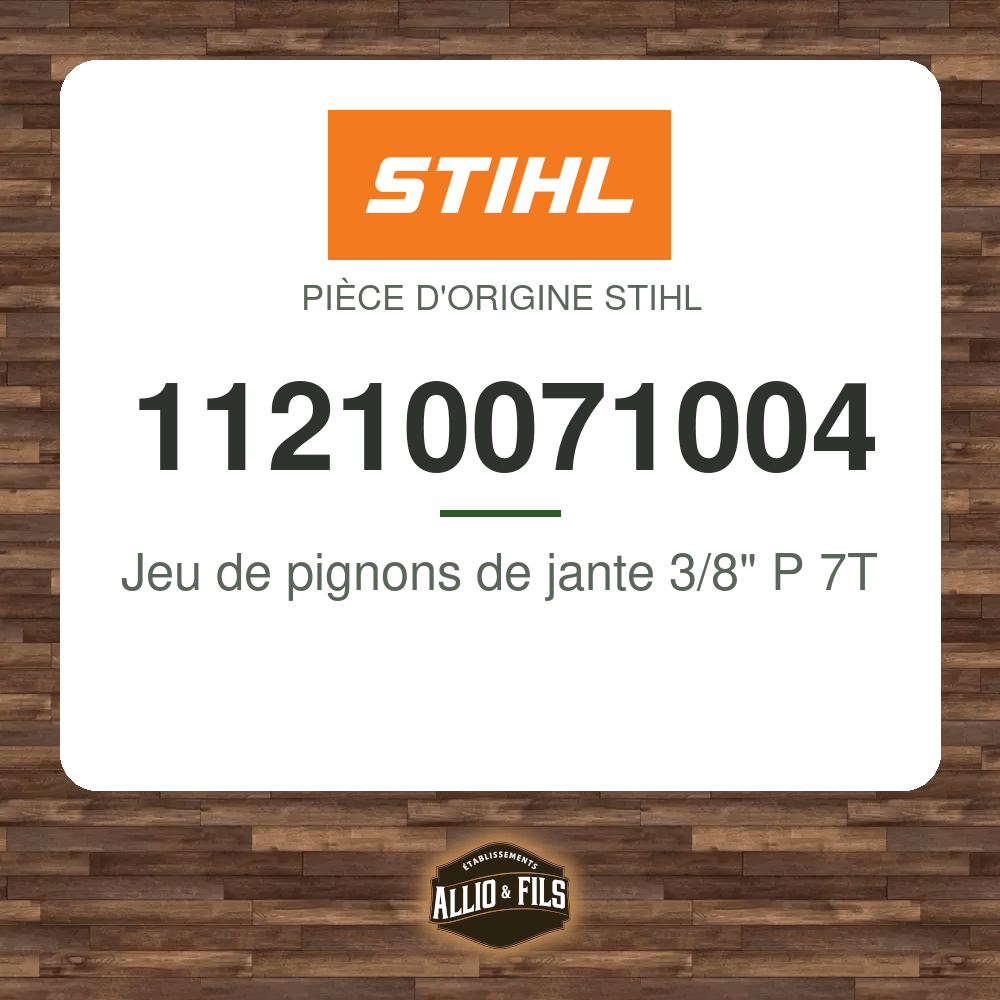 Jeu de pignons de jante 3/8" P 7T - Stihl 11210071004
